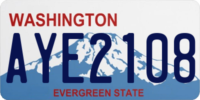 WA license plate AYE2108