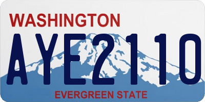 WA license plate AYE2110