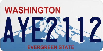 WA license plate AYE2112