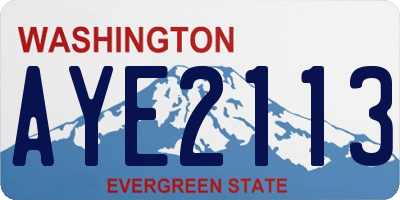 WA license plate AYE2113