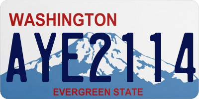 WA license plate AYE2114