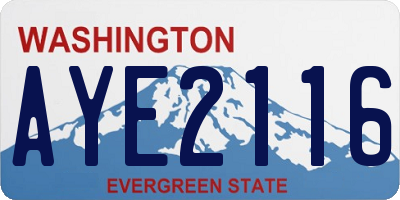 WA license plate AYE2116