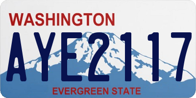 WA license plate AYE2117