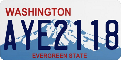 WA license plate AYE2118