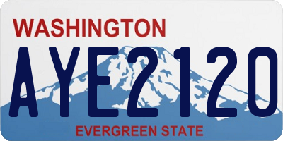 WA license plate AYE2120
