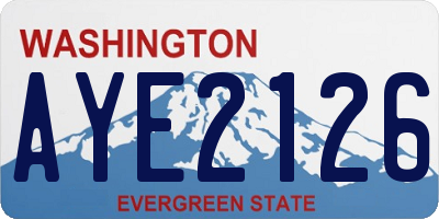 WA license plate AYE2126