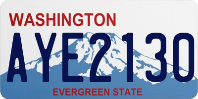 WA license plate AYE2130