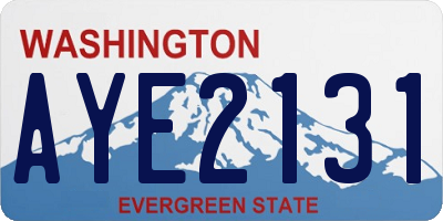 WA license plate AYE2131
