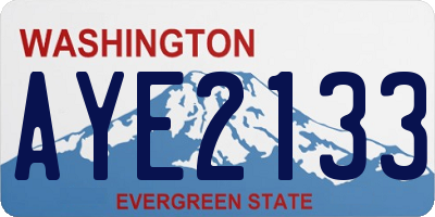 WA license plate AYE2133