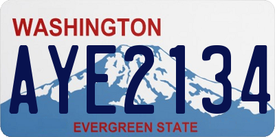 WA license plate AYE2134