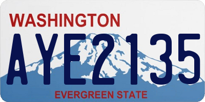WA license plate AYE2135