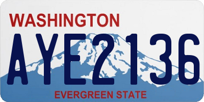 WA license plate AYE2136