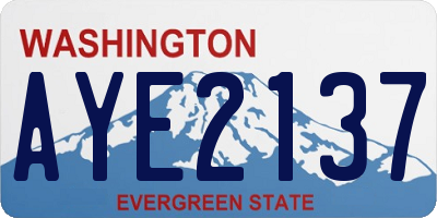 WA license plate AYE2137