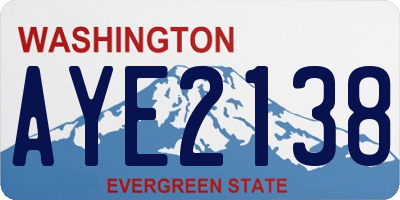 WA license plate AYE2138