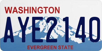 WA license plate AYE2140