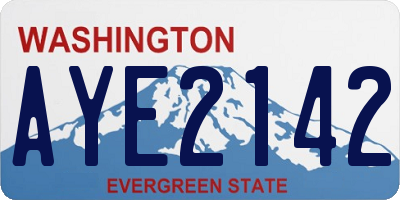 WA license plate AYE2142