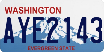 WA license plate AYE2143