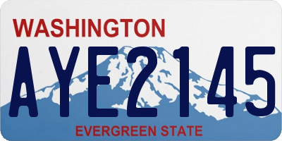 WA license plate AYE2145