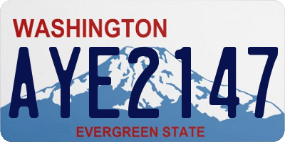 WA license plate AYE2147