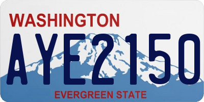 WA license plate AYE2150