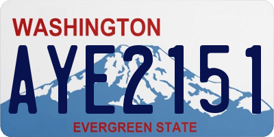 WA license plate AYE2151