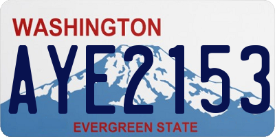 WA license plate AYE2153