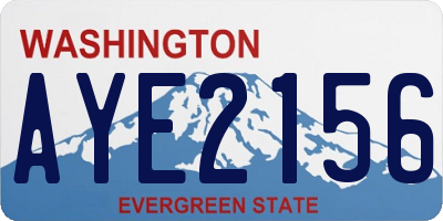 WA license plate AYE2156