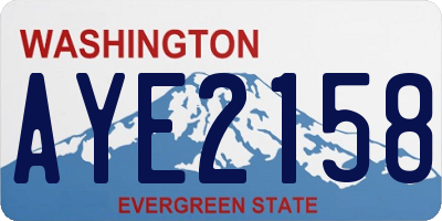 WA license plate AYE2158