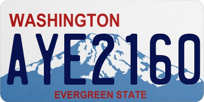 WA license plate AYE2160