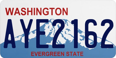 WA license plate AYE2162