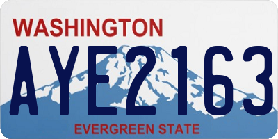 WA license plate AYE2163