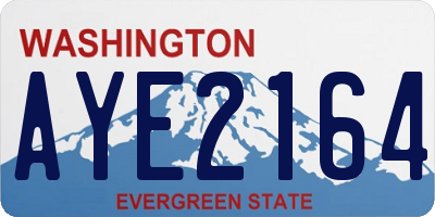 WA license plate AYE2164