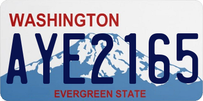 WA license plate AYE2165