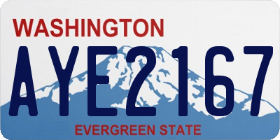 WA license plate AYE2167