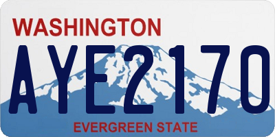 WA license plate AYE2170