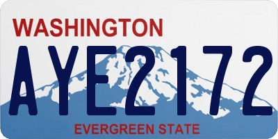 WA license plate AYE2172