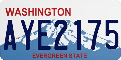 WA license plate AYE2175