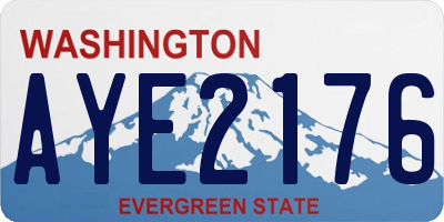 WA license plate AYE2176