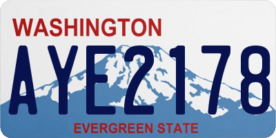 WA license plate AYE2178