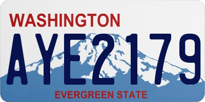 WA license plate AYE2179