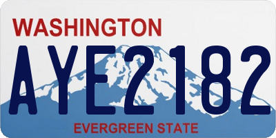 WA license plate AYE2182
