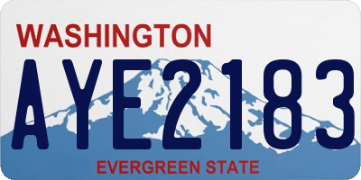 WA license plate AYE2183