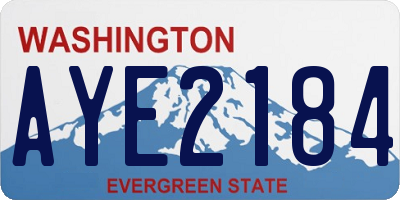 WA license plate AYE2184