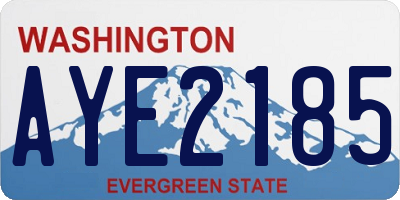 WA license plate AYE2185