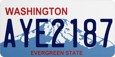 WA license plate AYE2187