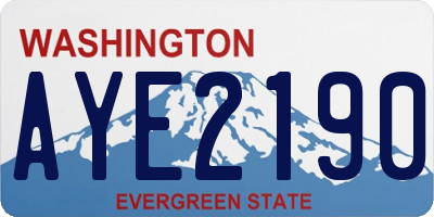 WA license plate AYE2190