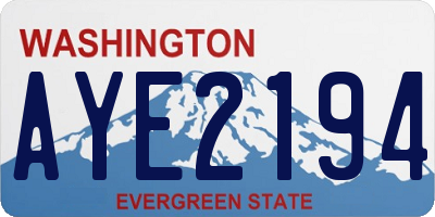 WA license plate AYE2194