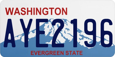 WA license plate AYE2196