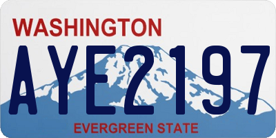 WA license plate AYE2197