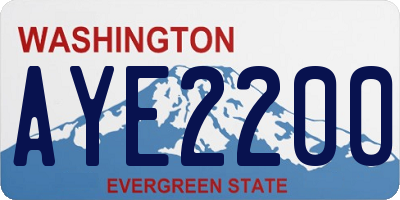 WA license plate AYE2200
